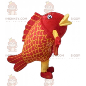 Very Awesome Red and Yellow Giant Fish BIGGYMONKEY™ Mascot