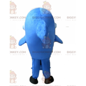 Blau-weißer Delphin BIGGYMONKEY™ Maskottchen-Kostüm mit