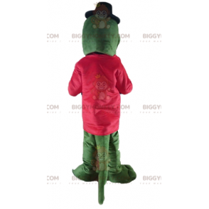 Kostium maskotki zielony krokodyl BIGGYMONKEY™ z czerwoną