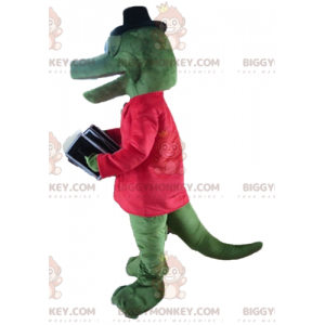 Στολή μασκότ Green Crocodile BIGGYMONKEY™ με κόκκινο σακάκι και