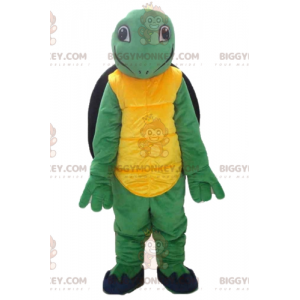 BIGGYMONKEY™ amichevole costume mascotte tartaruga giallo verde