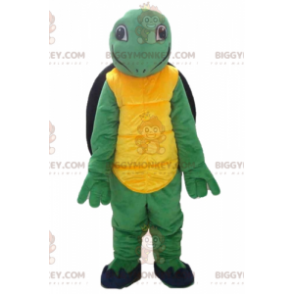 BIGGYMONKEY™ Friendly Smiling Yellow Green And Black Turtle