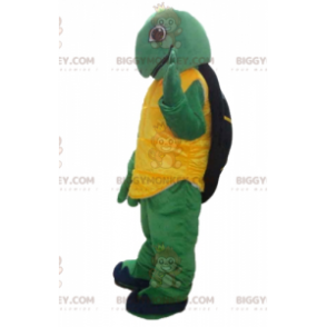 Costume de mascotte BIGGYMONKEY™ de tortue jaune verte et noire