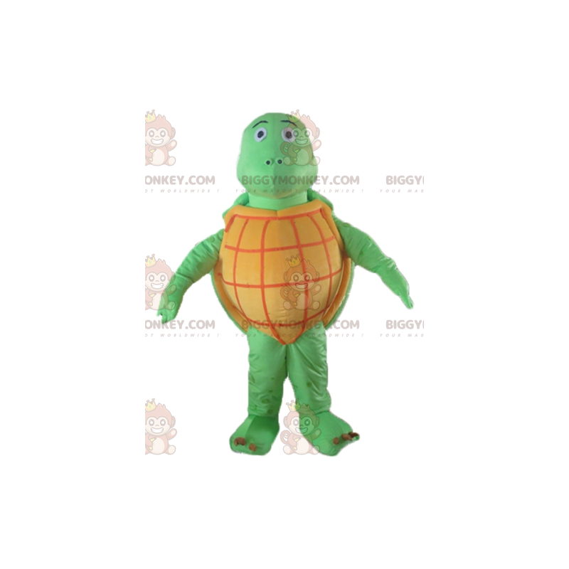 Costume mascotte BIGGYMONKEY™ tartaruga arancione e verde di