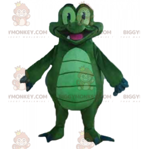Traje de mascote de crocodilo gigante verde e azul BIGGYMONKEY™