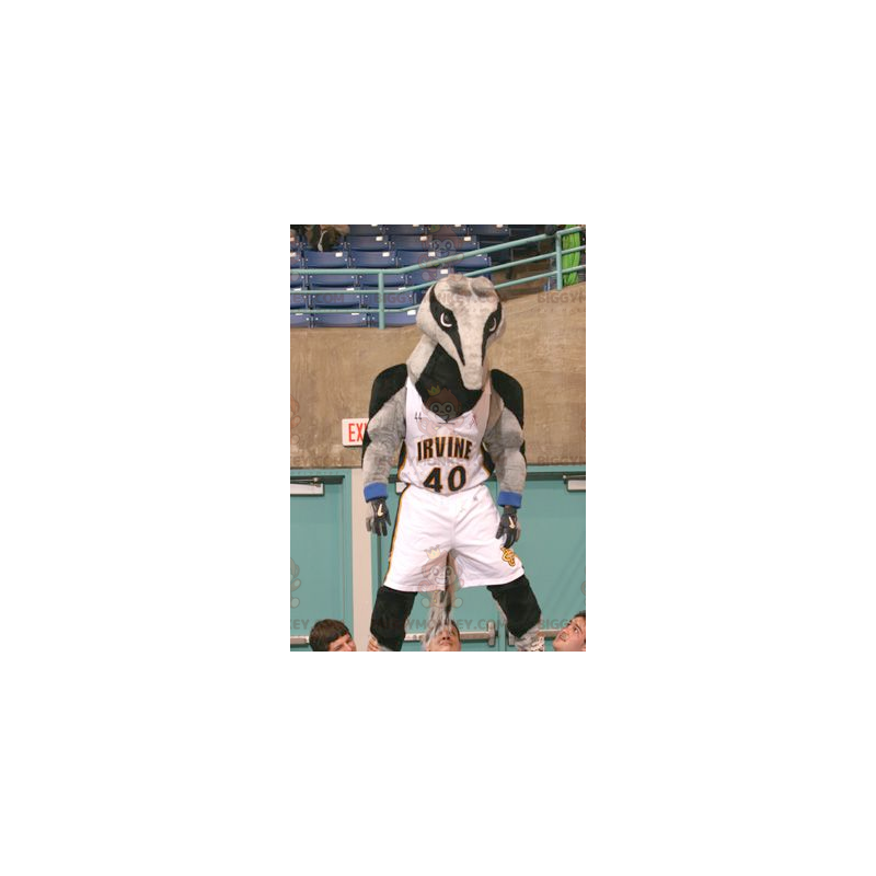 Gray and Black Anteater Tapir BIGGYMONKEY™ Mascot Costume -