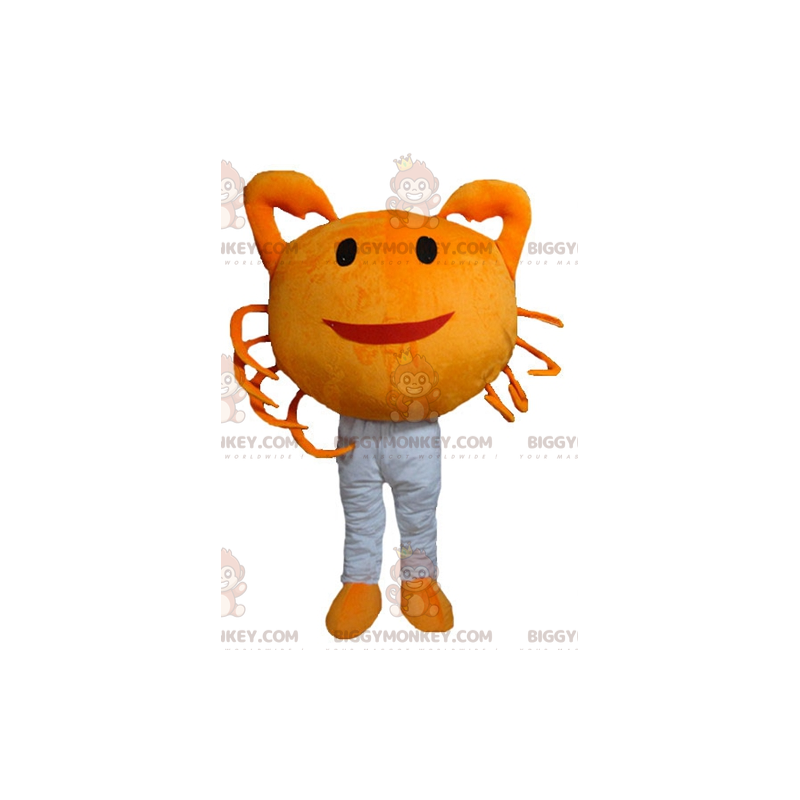 Costume da mascotte gigante sorridente granchio arancione