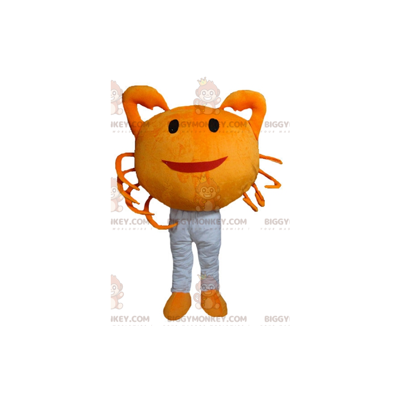 Fantasia de mascote BIGGYMONKEY™ Caranguejo Laranja Sorridente