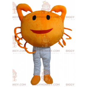 Costume da mascotte gigante sorridente granchio arancione