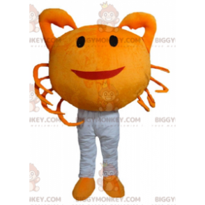 Disfraz de mascota Cangrejo gigante naranja sonriente