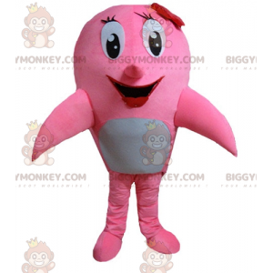 Costume de mascotte BIGGYMONKEY™ de dauphin rose et blanc de