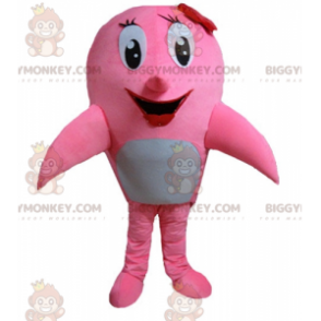 Disfraz de mascota ballena rosa y delfín blanco BIGGYMONKEY™ -