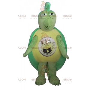Oryginalny i zabawny kostium maskotki zielono-żółtego żółwia