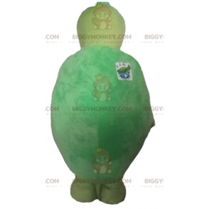 Traje de mascote original e engraçado de tartaruga verde e