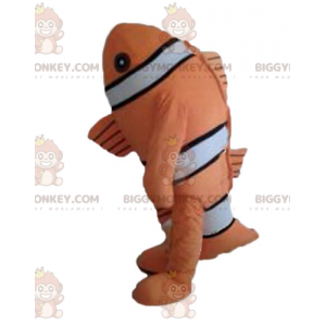 Zwart-wit oranje vis Clownfish BIGGYMONKEY™ mascottekostuum -