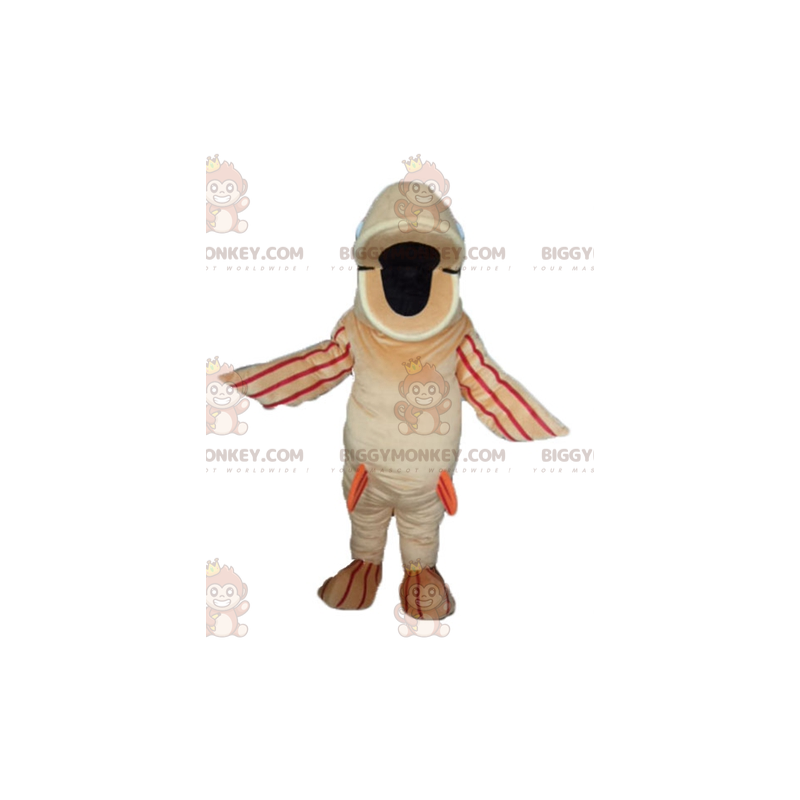 BIGGYMONKEY™ Big Fish Beige Orange og rød maskotkostume -