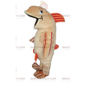 BIGGYMONKEY™ Big Fish Beige Orange og rød maskotkostume -