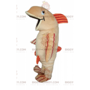 BIGGYMONKEY™ Disfraz de mascota Big Fish beige, naranja y rojo