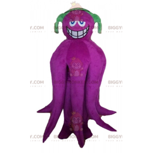 BIGGYMONKEY™ Purple Giant Octopus Maskotdräkt med hörlurar -