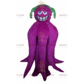 BIGGYMONKEY™ Purple Giant Octopus -maskottiasu kuulokkeilla -