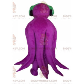 BIGGYMONKEY™ Costume mascotte polpo gigante viola con cuffie -