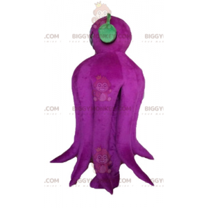 BIGGYMONKEY™ Costume mascotte polpo gigante viola con cuffie -