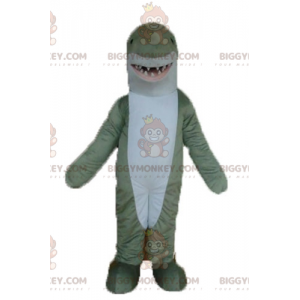 Costume de mascotte BIGGYMONKEY™ de requin gris et blanc