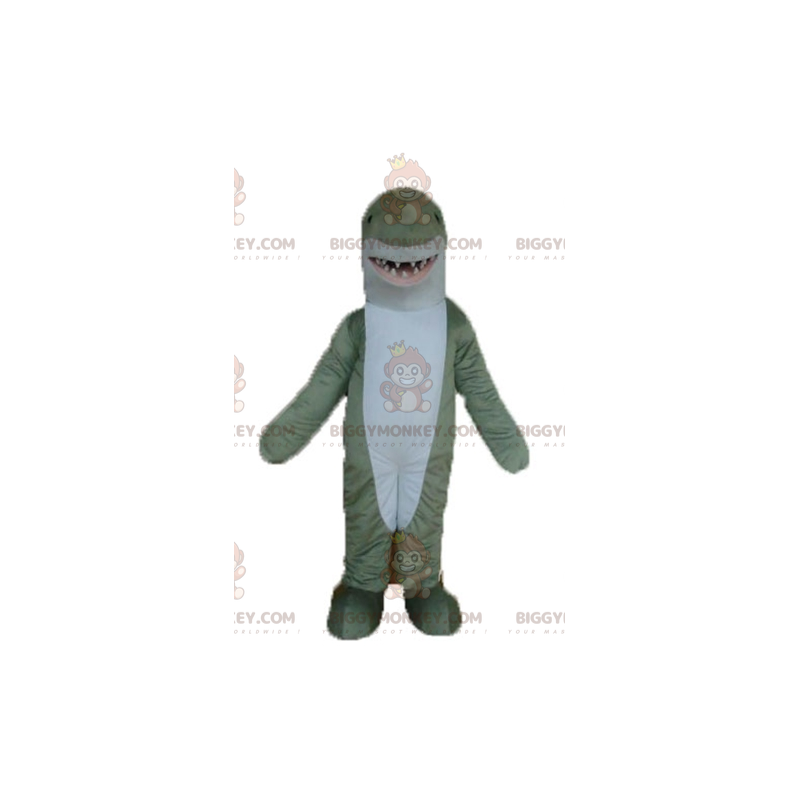 Costume de mascotte BIGGYMONKEY™ de requin gris et blanc