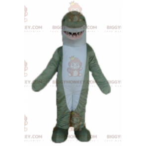 Costume da mascotte BIGGYMONKEY™ squalo bianco e grigio