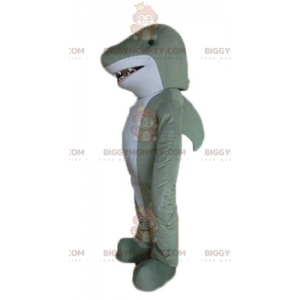 Costume da mascotte BIGGYMONKEY™ squalo bianco e grigio