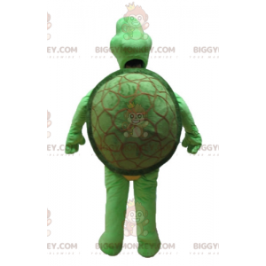 Costume de mascotte BIGGYMONKEY™ de tortue verte et beige -