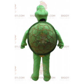 Costume de mascotte BIGGYMONKEY™ de tortue verte et beige -