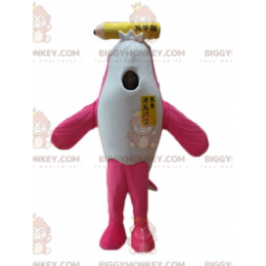 Fantasia de mascote orca de golfinho rosa e branco BIGGYMONKEY™