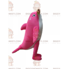 Roze en witte dolfijn orka mascottekostuum BIGGYMONKEY™ met