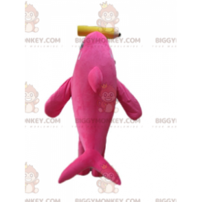 Pinkki ja valkoinen Dolphin Orca maskottiasu BIGGYMONKEY™