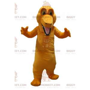 Obří barevný oranžový kostým krokodýla BIGGYMONKEY™ maskota –