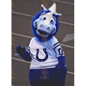 Costume da mascotte BIGGYMONKEY™ cavallo blu e grigio -