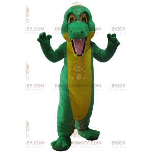 Giant Green and Yellow Crocodile BIGGYMONKEY™ Mascot Costume -