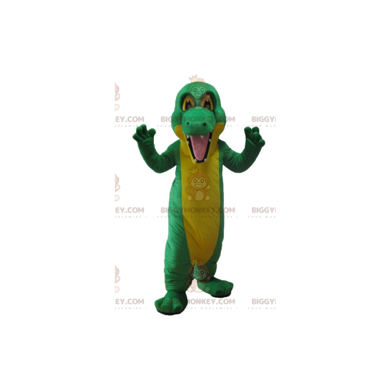 Giant Green and Yellow Crocodile BIGGYMONKEY™ Mascot Costume –