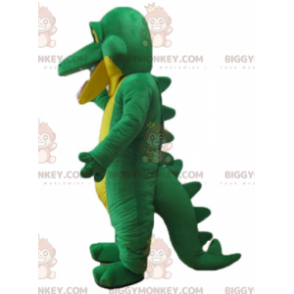 Costume de mascotte BIGGYMONKEY™ de crocodile vert et jaune