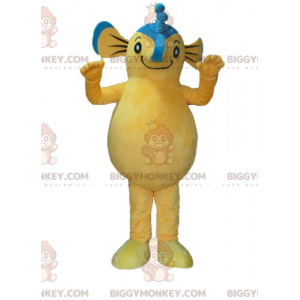 Costume de mascotte BIGGYMONKEY™ d'hippocampe bleu et jaune