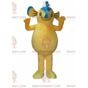 Costume de mascotte BIGGYMONKEY™ d'hippocampe bleu et jaune