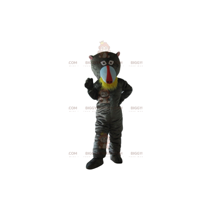 BIGGYMONKEY™ Graues Pavian-Affen-Maskottchen-Kostüm -