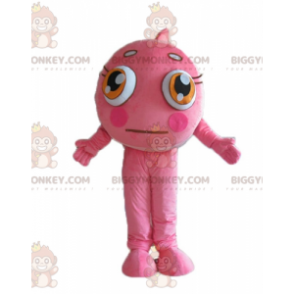 Traje de mascote BIGGYMONKEY™ de peixe-palhaço rosa e branco