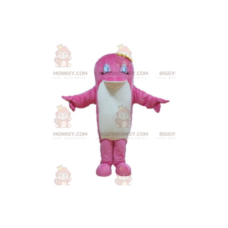 Delfin Pink og White Fish BIGGYMONKEY™ maskotkostume -