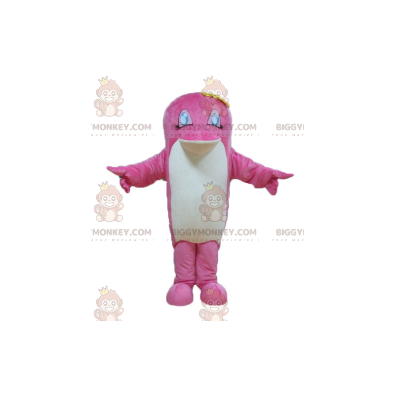 Delfin rosa och vit fisk BIGGYMONKEY™ maskotdräkt - BiggyMonkey