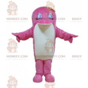 Delfin Pink og White Fish BIGGYMONKEY™ maskotkostume -