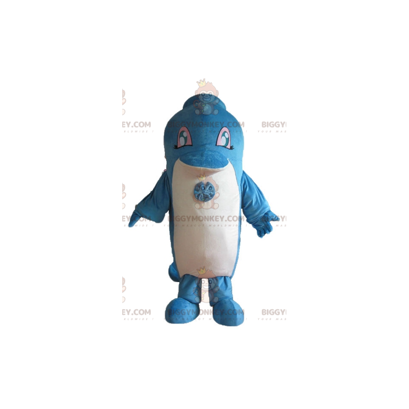 Cute Giant Blue and White Dolphin BIGGYMONKEY™ Mascot Costume –