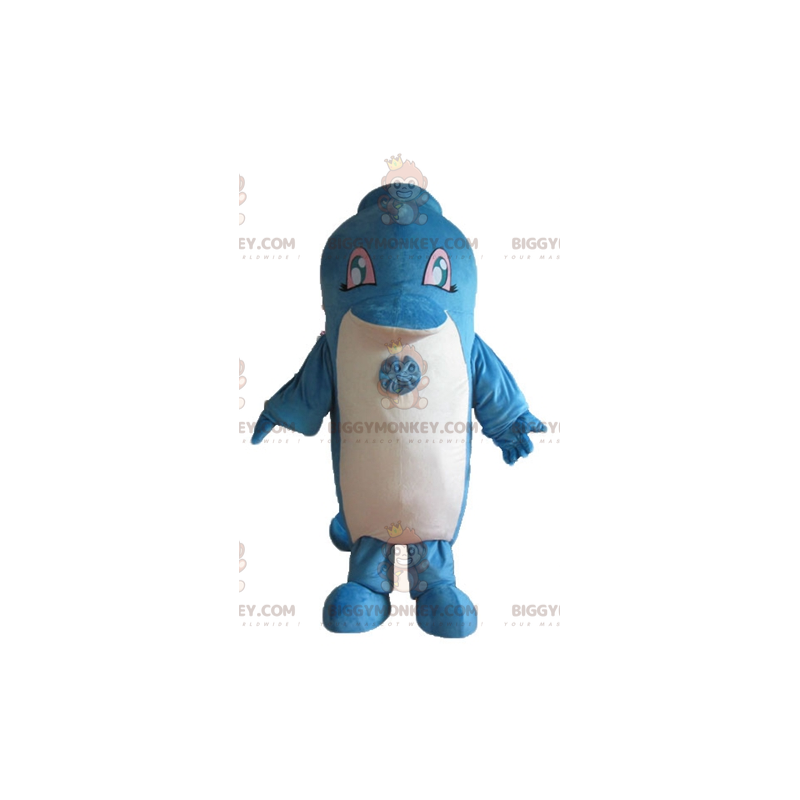 Simpatico costume da mascotte BIGGYMONKEY™ delfino blu e bianco