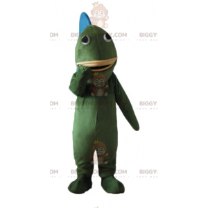 Traje de mascote de peixe gigante verde e azul BIGGYMONKEY™ –